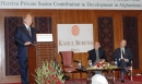 H.H. The Aga Khan delivers speech as President Karzai and Prince Amyn look on